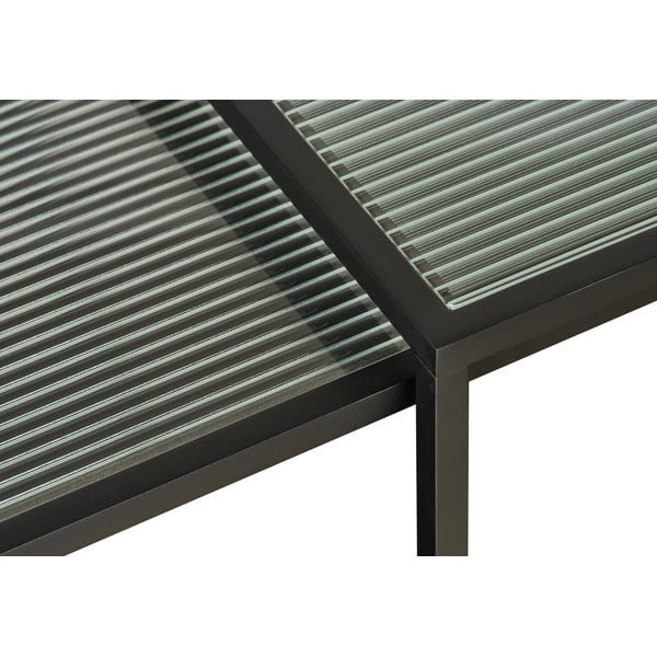 Šoniniai stalai iš stiklo 2 vnt. 50x50 cm Bronco – Unique Furniture-image-4
