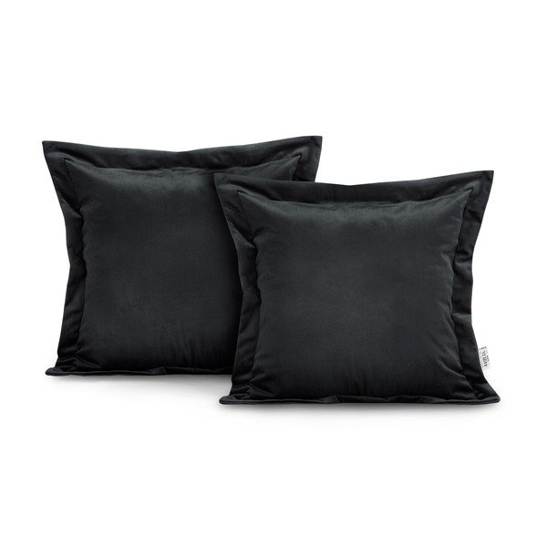 2 juodų pagalvių užvalkalų rinkinys AmeliaHome Side, 45 x 45 cm-image-2