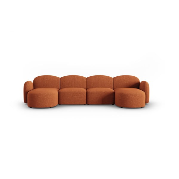 Kampinė sofa oranžinės spalvos Blair – Micadoni Home