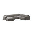 Pilkos spalvos kampinė sofa iš velveto („U“ formos) Molino – Micadoni 