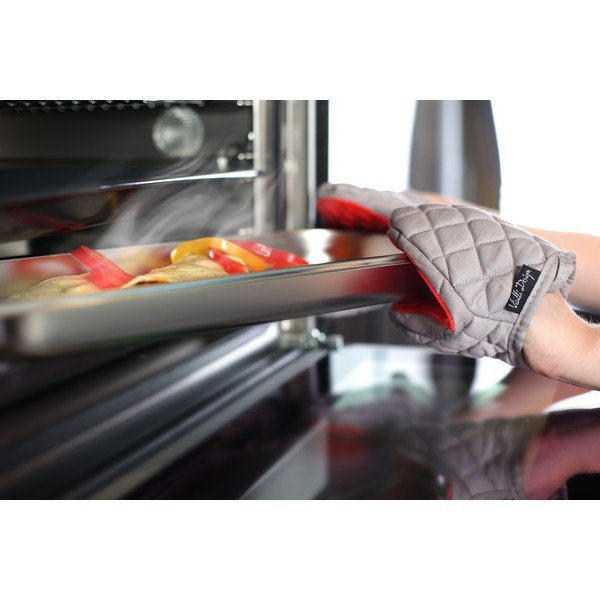 Raudonos ir pilkos spalvos medvilninė puodynė su silikonu "Vialli Design Hot Touch-image-1