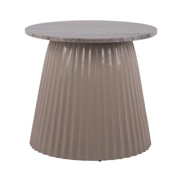 Iš marmuro apvalios formos kavos staliukas šviesiai rudos spalvos ø 45 cm Luscious – Leitmotiv