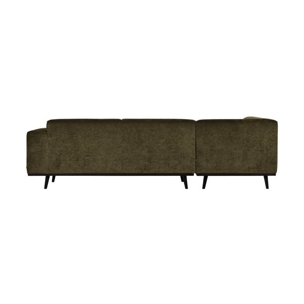 Tamsiai žalios spalvos iš kordinio velveto kampinė sofa (su kairiuoju kampu/„L“ formos) Statement – WOOOD-image-2