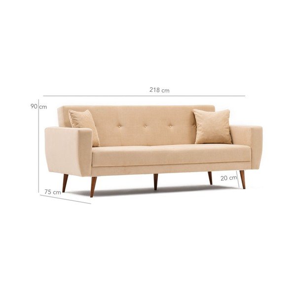 Kreminė sofa-lova "Vivalde-image-1
