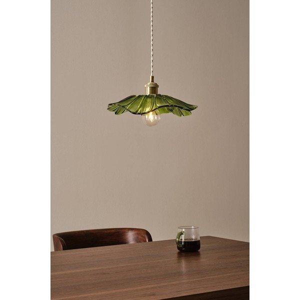 Žalios spalvos/auksinės spalvos iš stiklo kabantis šviestuvas ø 30 cm Nugget – Jotex-image-1
