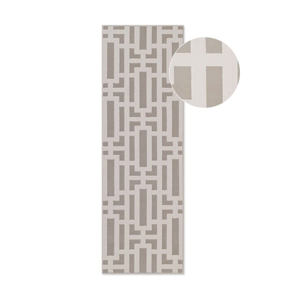 Kilimas pilkos spalvos/kreminės spalvos 80x240 cm Perles Onyx – Elle Decoration