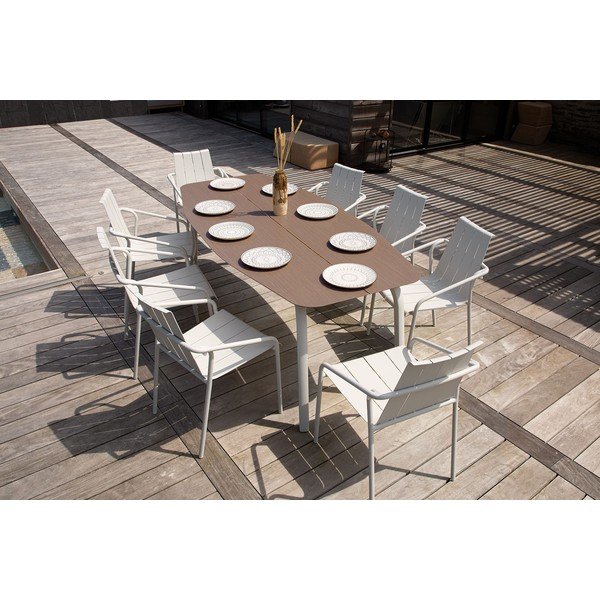 Sodo valgomojo stalas iš aliuminio 100x210 cm Fleole – Ezeis-image-1