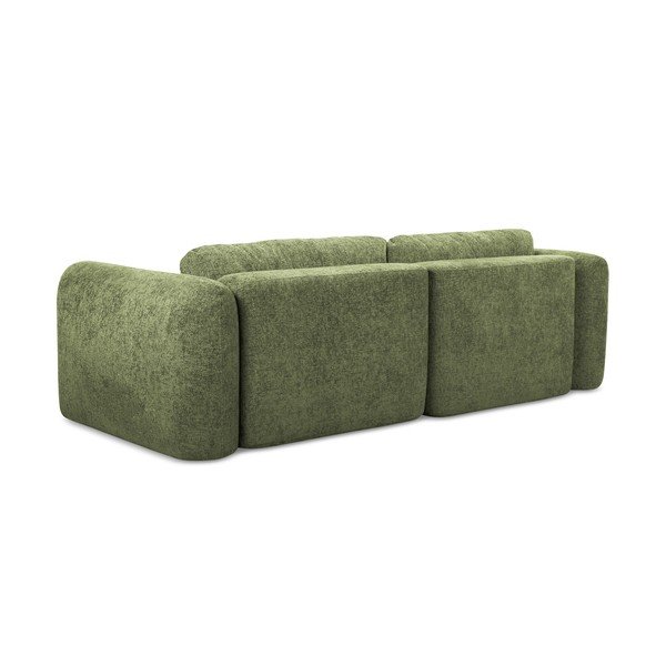 Žalios spalvos iš šenilinio audinio sulankstoma/su sandėliavimo vieta kampinė sofa (su dešiniuoju kampu/su gultu) Mele – Makamii-image-3