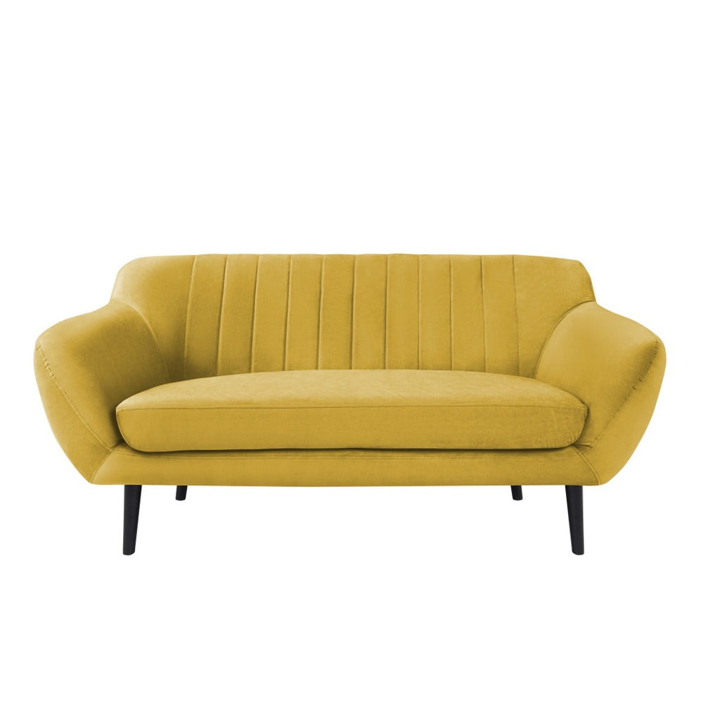 Geltonos spalvos aksominė sofa Mazzini Sofas Toscane, 158 cm