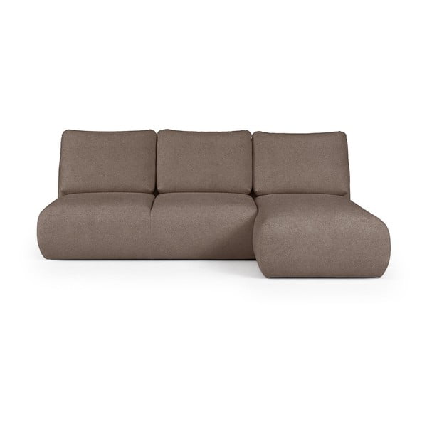 Rudos spalvos iš boucle kampinė sofa (su dešiniuoju kampu/su gultu) Mirel – Rodier