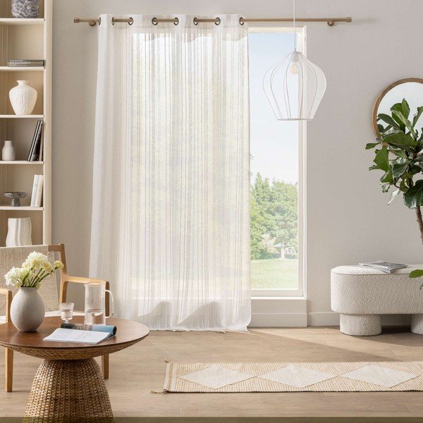 Baltos spalvos užuolaida 140x260 cm Zaho – douceur d'intérieur-image-1