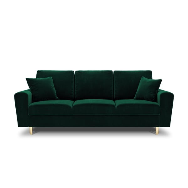 Žalios spalvos iš velveto sulankstoma/su sandėliavimo vieta sofa 235 cm Kyoto – Cosmopolitan Design
