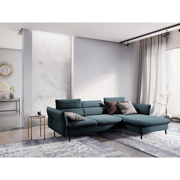 Mėlyna sofa-lova su daiktadėže Milo Casa Dario, kampas dešinėje-image-1