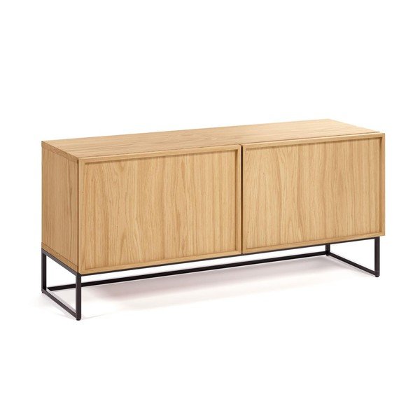 Natūralios spalvos TV spintelė iš ąžuolo 112x51x42 cm Taiana – Kave Home-image-3