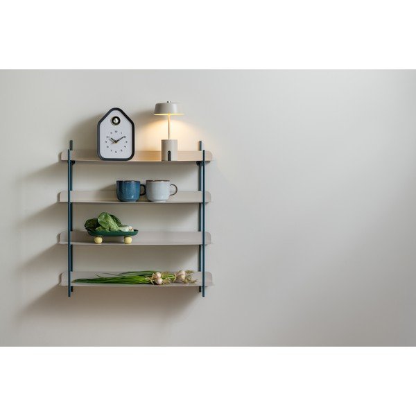 Juodos spalvos/pilkos spalvos iš metalo kelių aukštų sieninė lentyna 60 cm Reina Cuatro – PT LIVING-image-1