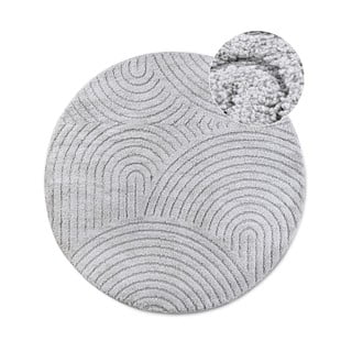 Apvalios formos kilimas šviesiai pilkos spalvos ø 160 cm Panglao New York Light Grey – Elle Decoration