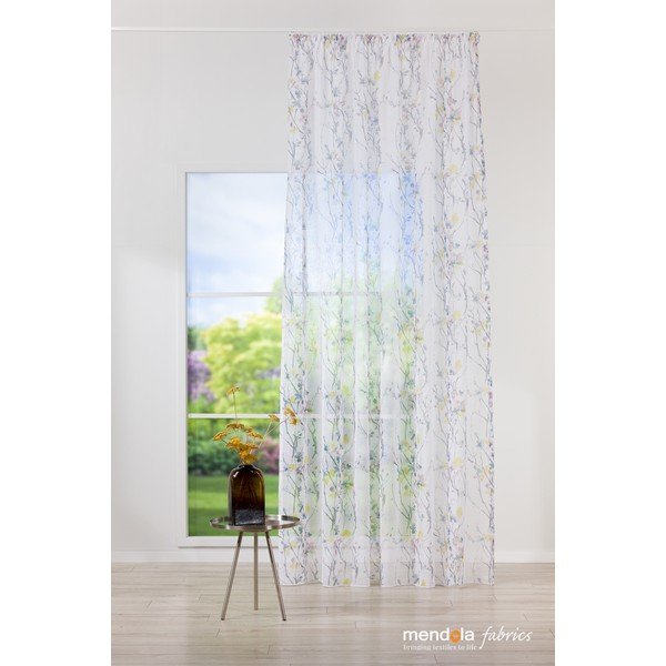 Permatoma užuolaida baltos spalvos/pilkos spalvos 300x260 cm Olivia – Mendola Fabrics-image-2