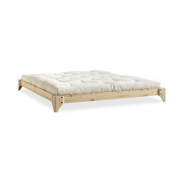 Pušies medienos dvigulė lova su čiužiniu Karup Design Elan Comfort Mat Natural Clear/Natural, 160 x 200 cm