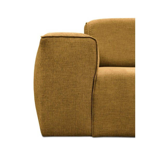Geltonos spalvos trijų vietų sofa su pufu Cosmopolitan Design Phoenix-image-3