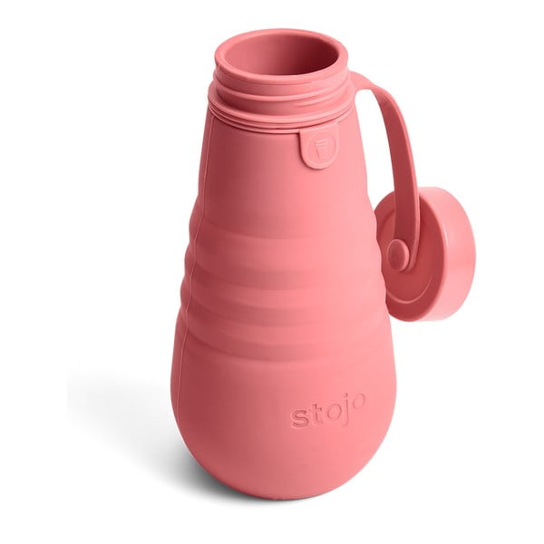 Oranžinės ir rožinės spalvos sulankstomas butelis Stojo Bottle Berry, 590 ml-image-3
