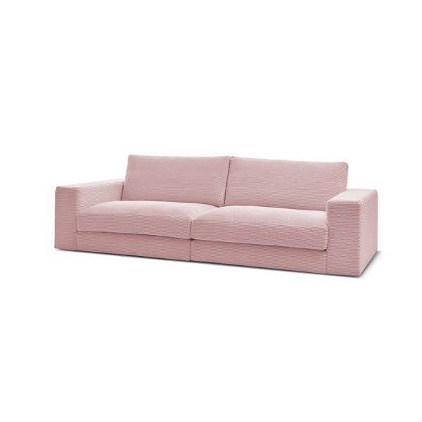 Rožinės spalvos iš kordinio velveto sofa 274 cm Leonard – Bobochic Paris-image-3