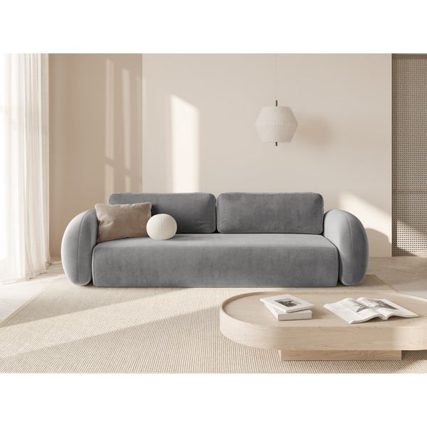 Tamsiai pilkos spalvos iš velveto sulankstoma/su sandėliavimo vieta sofa 262 cm Tonale – Cosmopolitan Design-image-1