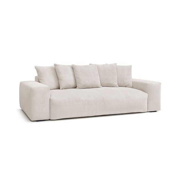 Iš kordinio velveto sofa kreminės spalvos 280 cm Voltaire – Bobochic Paris-image-1