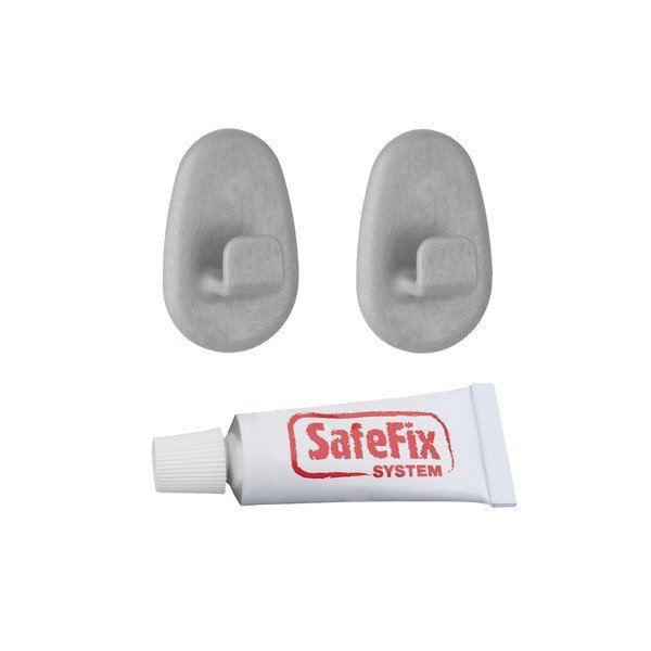 2 kabliukų ir klijų rinkinys Metaltex Grey-image-1