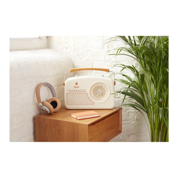 Kreminės ir baltos spalvos magnetofonas GPO Rydell Nostalgic Dab Radio Cream-image-2