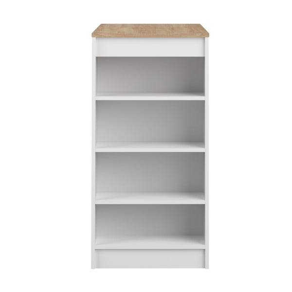 Baltas baro stalas su ąžuoliniu stalviršiu 115x50 cm Aravis - TemaHome -image-3
