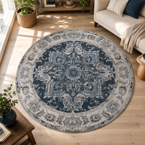 Mėlynas apvalus kilimas ø 200 cm Havana - House Nordic-image-1