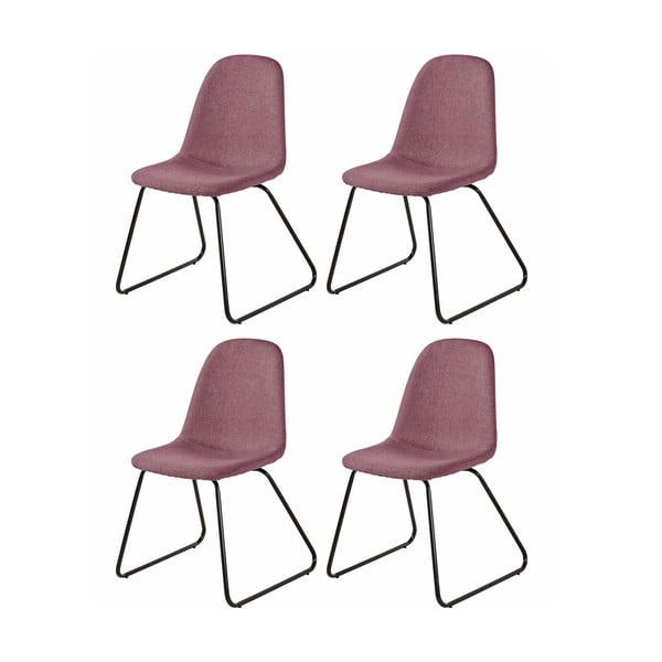4 rausvų valgomojo kėdžių rinkinys "Støraa Colombo