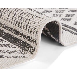 Juodos ir kreminės spalvos dvipusis lauko kilimas NORTHRUGS Biri, 80 x 250 cm