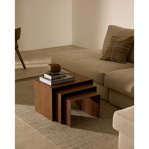 Šoniniai stalai 3 vnt. iš riešutmedžio 40x60 cm Litto – Kave Home-image-2