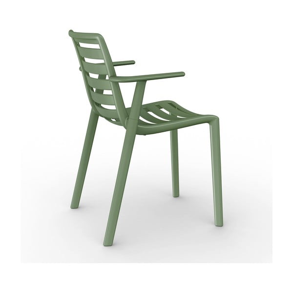 2 alyvuogių žalios spalvos sodo kėdžių su porankiais rinkinys "Resol Slatkat