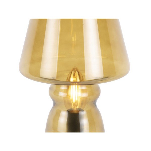 Geltonos spalvos stiklo stalinis šviestuvas Leitmotiv Glass, aukštis 25 cm-image-4