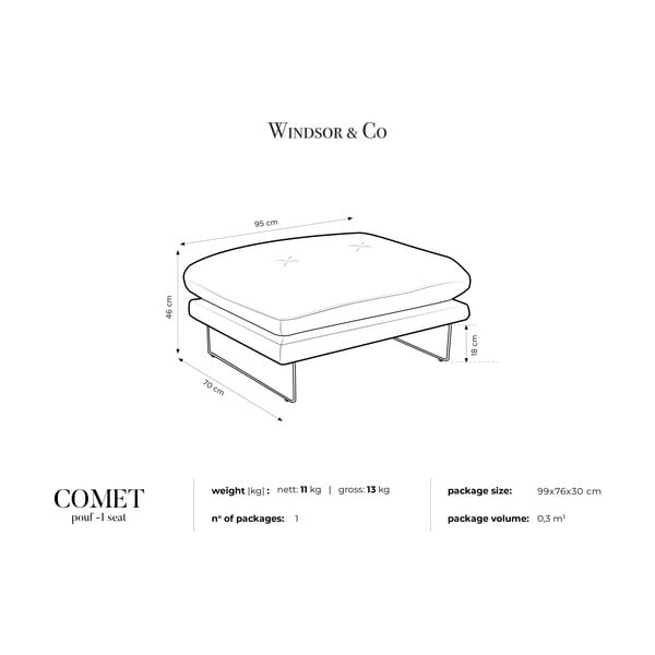 Tamsiai mėlynas pufas Windsor & Co Sofas Comet-image-4