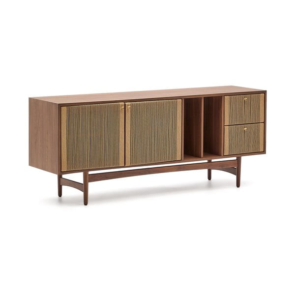 Žema šoninė spintelė rudos spalvos iš riešutmedžio 180x73 cm Elan – Kave Home-image-2