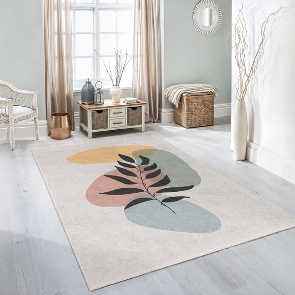 Skalbiamas kilimas kreminės spalvos 160x230 cm Illustrated Autumn – Mila Home-image-4