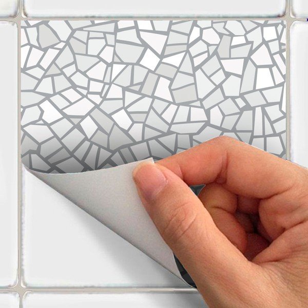 24 sieninių lipdukų rinkinys Ambiance Cement Tile Stickers Terrazzo Waldo, 15 x 15 cm-image-1