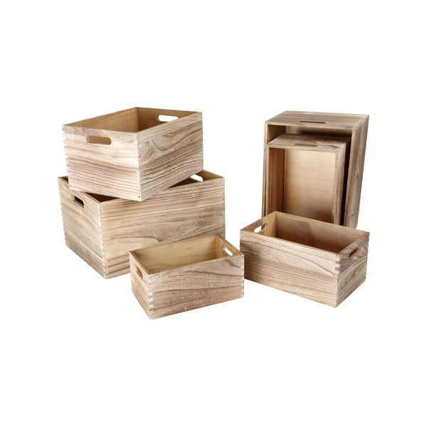 6 medinių dėžių rinkinys Legler Wooden