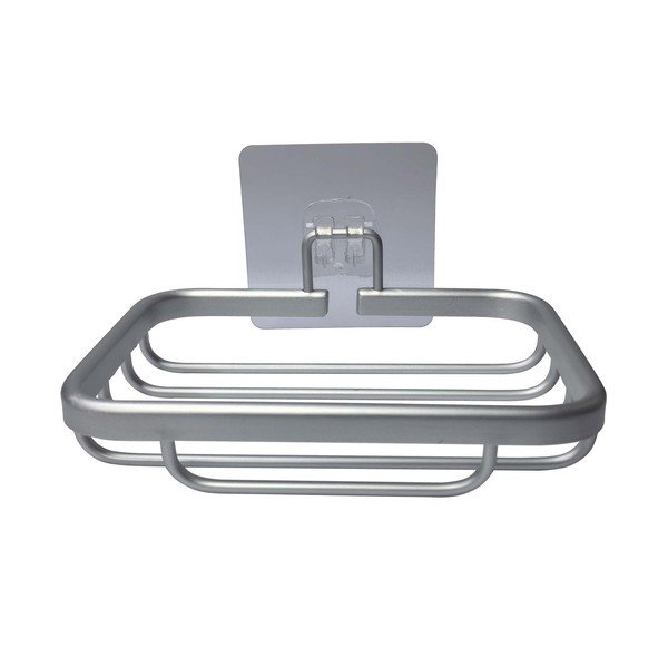 Su montavimu be gręžimo blizgios sidabrinės spalvos iš metalo muilinė Filaire Aluminium – douceur d'intérieur