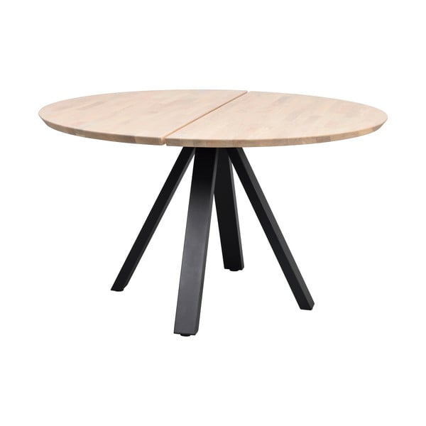Apvalios formos valgomojo stalas natūralios spalvos su ąžuolo masyvo stalviršiu ø 130 cm Carradale – Rowico