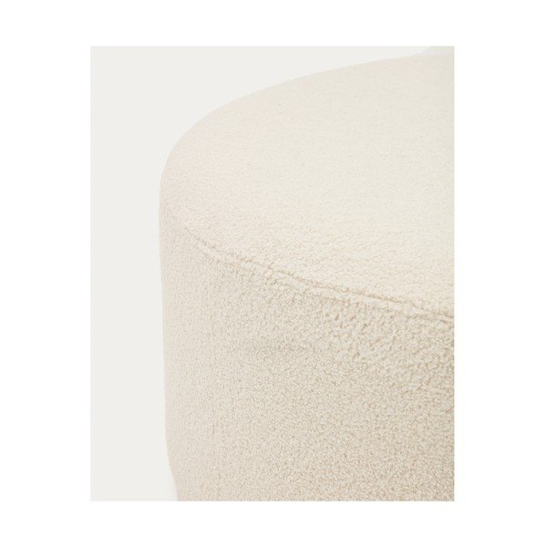 Kreminės spalvos iš boucle pufas Kaeli – Kave Home-image-4