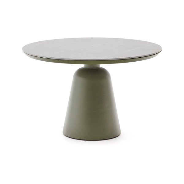 Iš keraminės plokštės apvalios formos sodo valgomojo stalas ø 120 cm Tudons – Kave Home-image-2