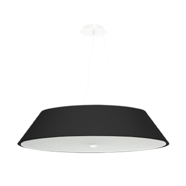 Kabantis šviestuvas juodos spalvos ø 70 cm su tekstiliniu gaubtu Hektor – Nice Lamps