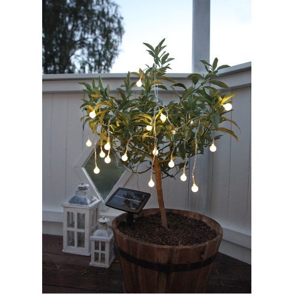 Lauko saulės energija veikianti LED girlianda Star Trading Balls, ilgis 4,75 m-image-1