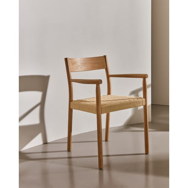 Natūralios spalvos iš ąžuolo masyvo valgomojo kėdė Yalia – Kave Home-image-1