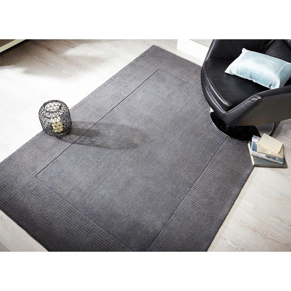 Pilkas vilnonis kilimas Flair Rugs Siena, 80 x 150 cm-image-1