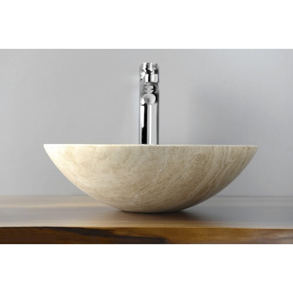 Iš akmens apvalios formos praustuvas kreminės spalvos ø 40 cm Blok 1 – Sapho-image-2